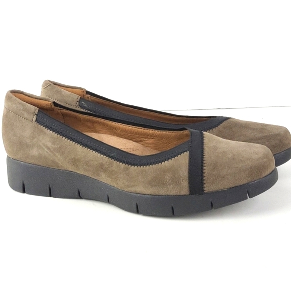 Clarks Artisan Daelyn Hill Suede Leather  Tan & Black Platform Low Wedge… - Picture 4 of 16